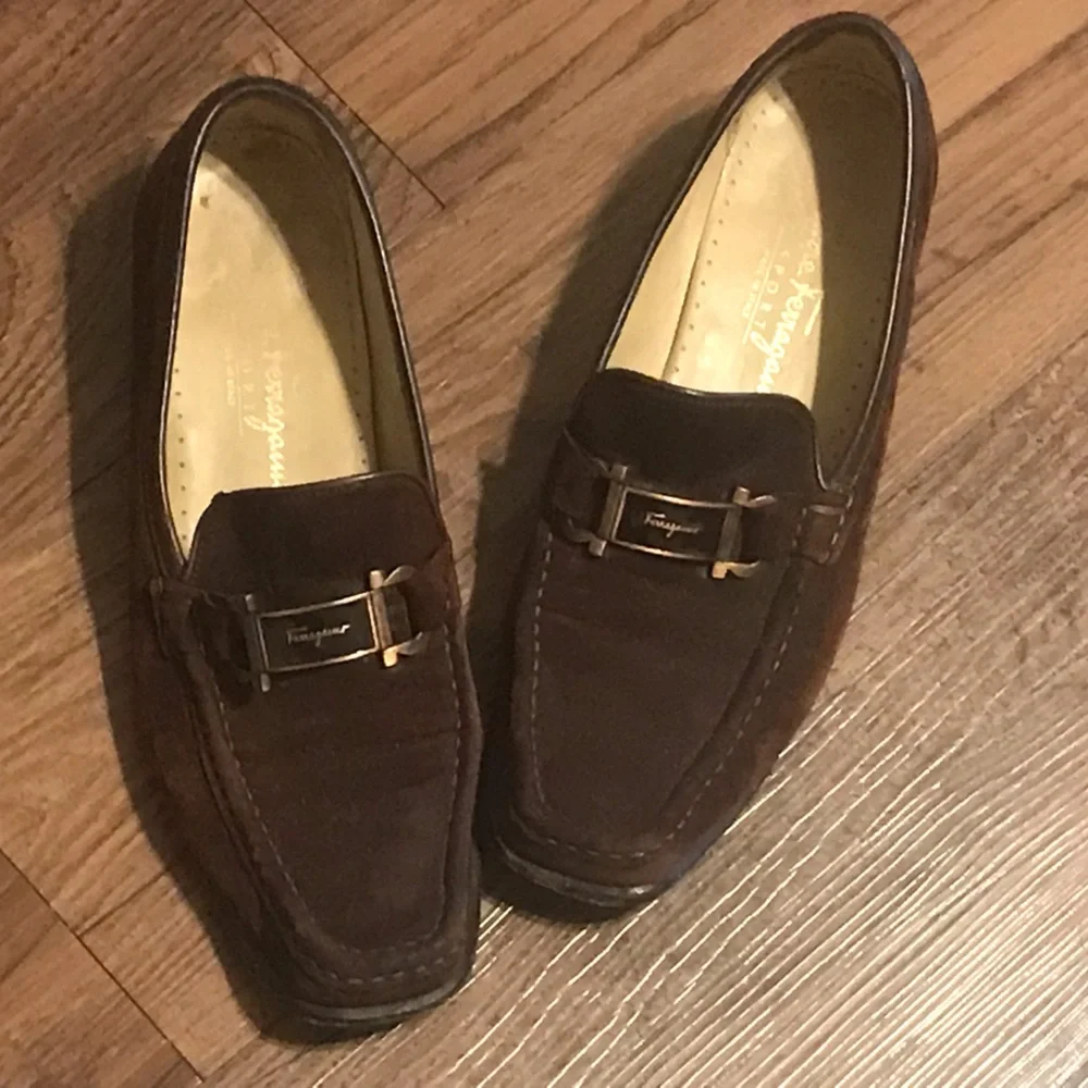 Salvatore Ferragamo Shoes Women’s Size 8.5 Women’s Brown Suede Loafers - Picture 1 of 12